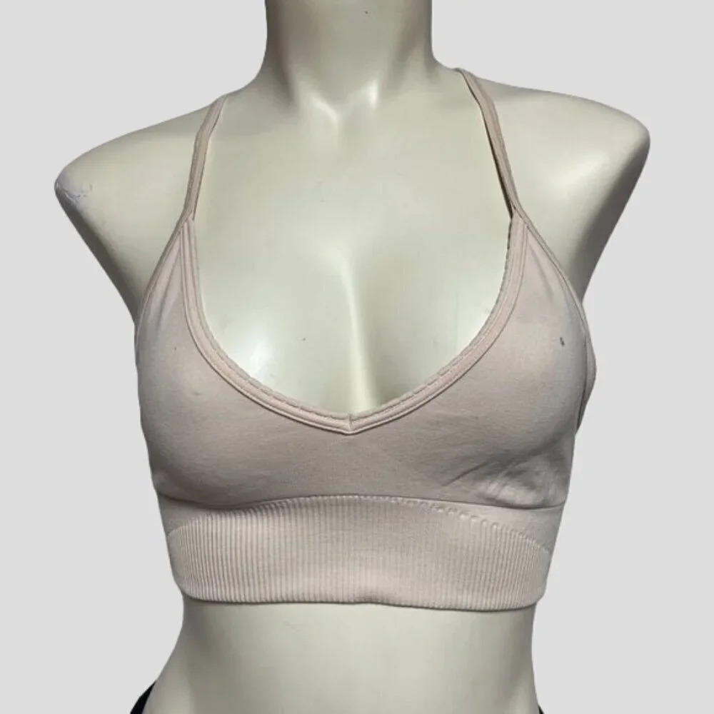 Lululemon Ebb To Street Athletic Bra in Heathered Pretty Pink